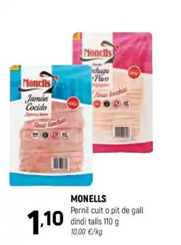 Coviran MONELLS Pernil cuit o pit de gall dindi talls oferta