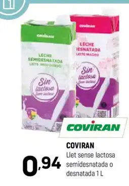 Coviran COVIRAN Llet sense lactosa semidesnatada o desnatada oferta