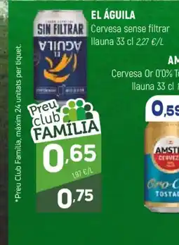 Coviran EL ÁGUILA Cervesa sense filtrar Ilauna oferta