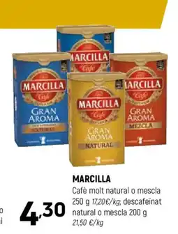 Coviran MARCILLA Cafè molt natural o mescla descafeinat natural o mescla oferta