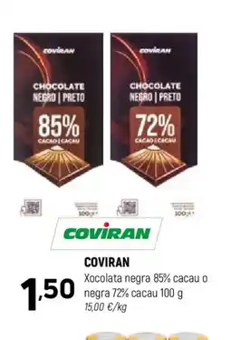 Coviran COVIRAN Xocolata negra 85% cacau o negra 72% cacau oferta
