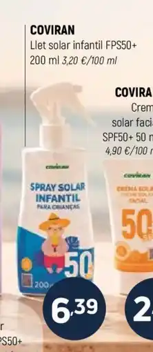 Coviran COVIRAN Llet solar infantil FPS50+ oferta