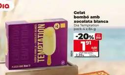 Dia DIA TEMPTATION Gelat bombó amb xocolata blanca oferta