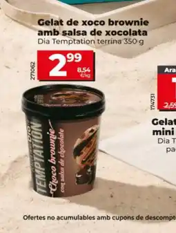 Dia DIA TEMPTATION Gelat de xoco brownie amb salsa de xocolata oferta