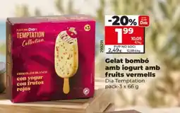 Dia DIA TEMPTATION Gelat bombó amb iogurt amb fruits vermells oferta