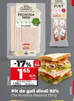 Dia DIA NUESTRA ALACENA Pit de gall dindi 92% Dia Nuestra Alacena 120 g oferta