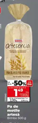 Dia BIMBO Pa de motlle artesà oferta