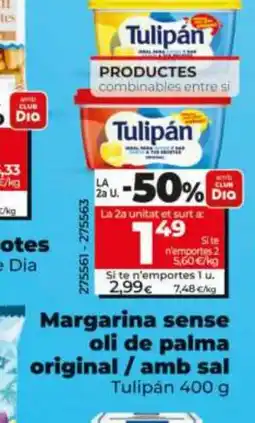 Dia TULIPÁN Margarina sense oli de palma original / amb sal oferta