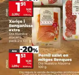 Dia DIA NUESTRA ALACENA Pernil salat en mitges llenques oferta