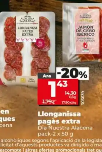 Dia DIA NUESTRA ALACENA Llonganissa pagès extra oferta