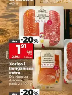 Dia DIA NUESTRA ALACENA Xoriço i llonganissa extra oferta