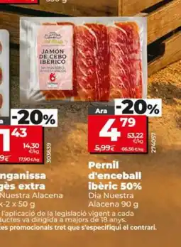Dia DIA NUESTRA ALACENA Pernil d'enceball ibèric 50% oferta