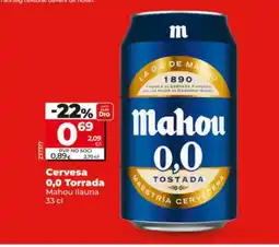 Dia MAHOU Cervesa 0,0 Torrada oferta