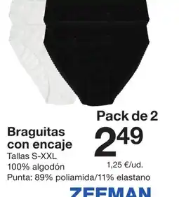Zeeman Braguitas con encaje oferta