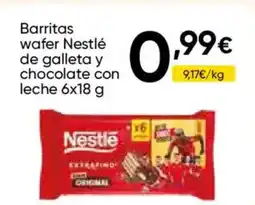 Cash FROIZ Barritas wafer Nestlé de galleta y chocolate con leche oferta