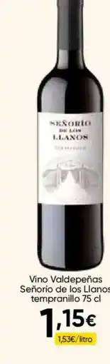 Cash FROIZ SEÑORIO DE LOS LLANOS Vino Valdepeñas tempranillo oferta