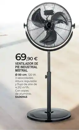 BigMat Ventilador de pie industrial mistral oferta
