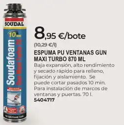 BigMat SOUDAL Espuma pu ventanas gun maxi turbo oferta