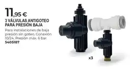 BigMat 3 válvulas antigoteo para presión baja oferta