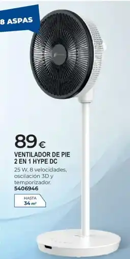 BigMat Ventilador de pie 2 en 1 hype dc oferta