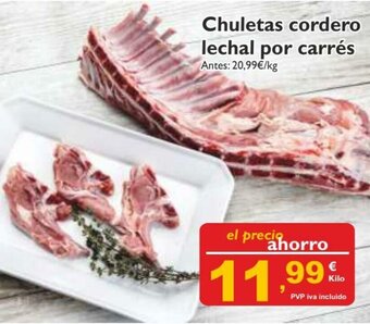 Supermercados La Despensa Chuletas Cordero Lechal Por Carrés oferta