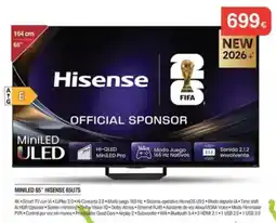 Milar HISENSE Miniled 65" 65u7s oferta