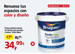 Bauhaus Pintura plástica blanca de interior para paredes y techos 'Ciclón Mate' oferta
