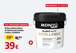 Bauhaus MONTO Pintura plástica blanca de interior para paredes y techos 'Excellence' oferta
