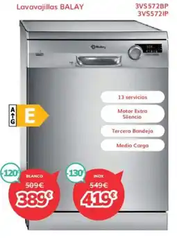 Mi electro BALAY Lavavajillas 3VS572BP 3VS572IP oferta