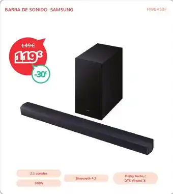 SAMSUNG Barra de sonido hwb450f