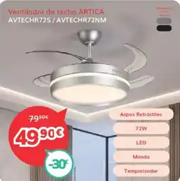 Mi electro ARTICA Ventilador de techo avtechr72s / avtechr72nm oferta