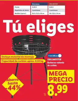 Lidl GRILLMEISTER Barbacoa redonda de carbón oferta