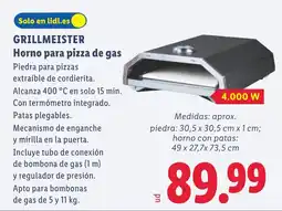 Lidl GRILLMEISTER Horno para pizza de gas oferta