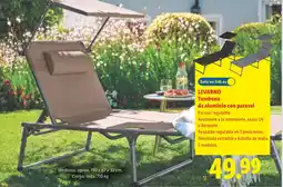Lidl LIVARNO Tumbona de aluminio con parasol oferta