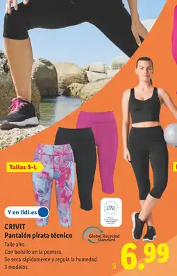 Lidl CRIVIT Pantalón pirata técnico oferta