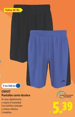 Lidl CRIVIT Pantalón corto técnico oferta