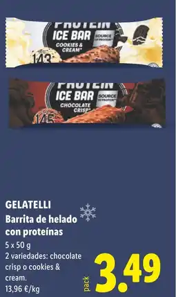 Lidl GELATELLI Barrita de helado con proteínas oferta