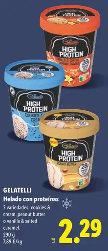 Lidl GELATELLI Helado con proteínas oferta
