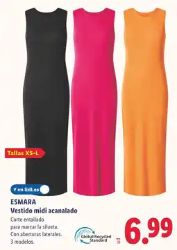 Lidl ESMARA Vestido midi acanalado oferta