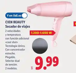 Lidl CIEN BEAUTY Secador de viajes oferta