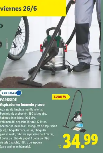 Lidl PARKSIDE Aspirador en húmedo y seco oferta