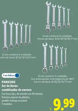 Lidl PARKSIDE Set de llaves combinadas de carraca oferta
