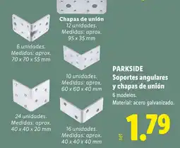 Lidl PARKSIDE Soportes angulares y chapas de unión oferta