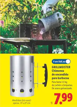 Lidl GRILLMEISTER Chimenea de encendido para barbacoa oferta