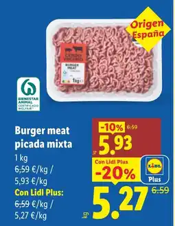 Lidl Burger meat picada mixta oferta