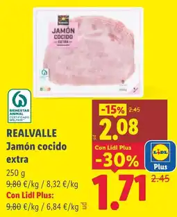 Lidl REALVALLE Jamón cocido extra oferta