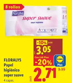 Lidl FLORALYS Papel higiénico super suave oferta