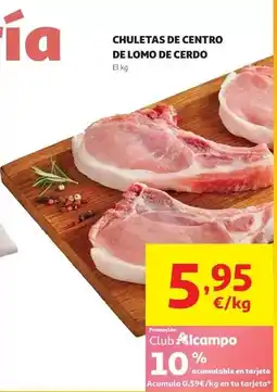 Alcampo Chuletas centro cerdo#centro chuletas fam x12 oferta
