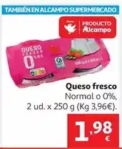 Alcampo Q.blanco pasteurizado 0 % auchan 2 x 250 oferta