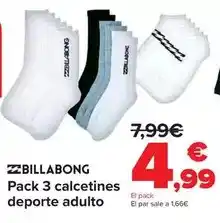 Billabong - pack 3 calcetines deporte adulto